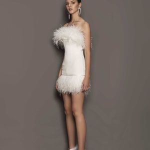 Bronx And Banco Dresses Lola Blanc Mini Feather Dress